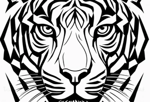 tiger and a hawk eye face together tattoo idea
