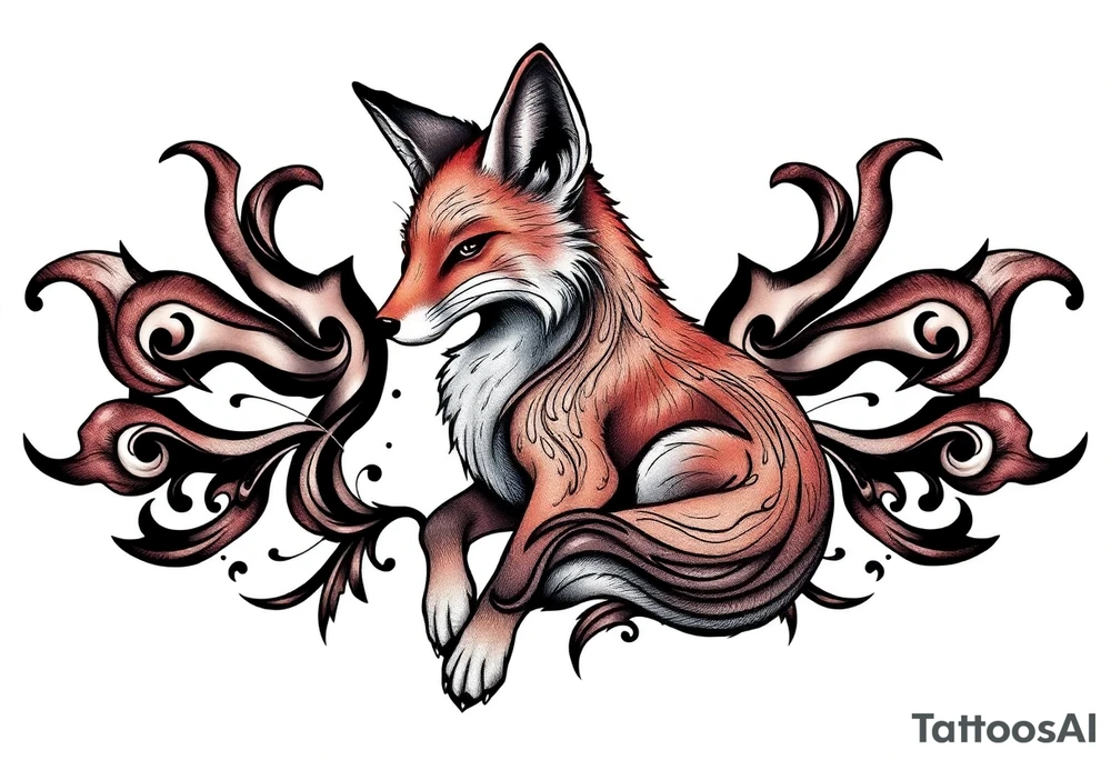 adult fox tattoo idea