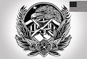 Tribal art holding the Puerto Rican, U.S.  Virgin Islands and Trinidad flags tattoo idea