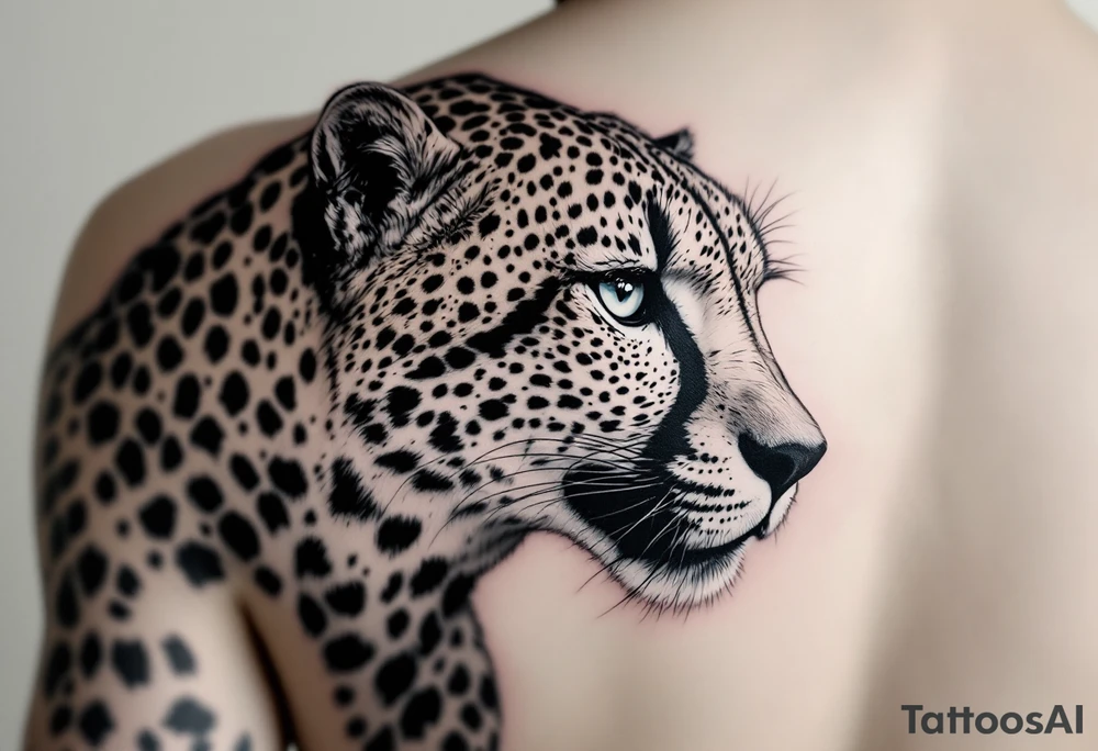 realistic cheetah tattoo idea