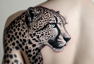 realistic cheetah tattoo idea