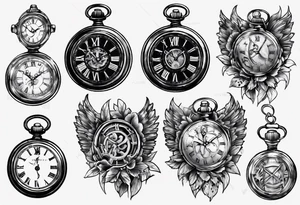 Roman numeral 4 highlighted on antient pocket watch tattoo idea