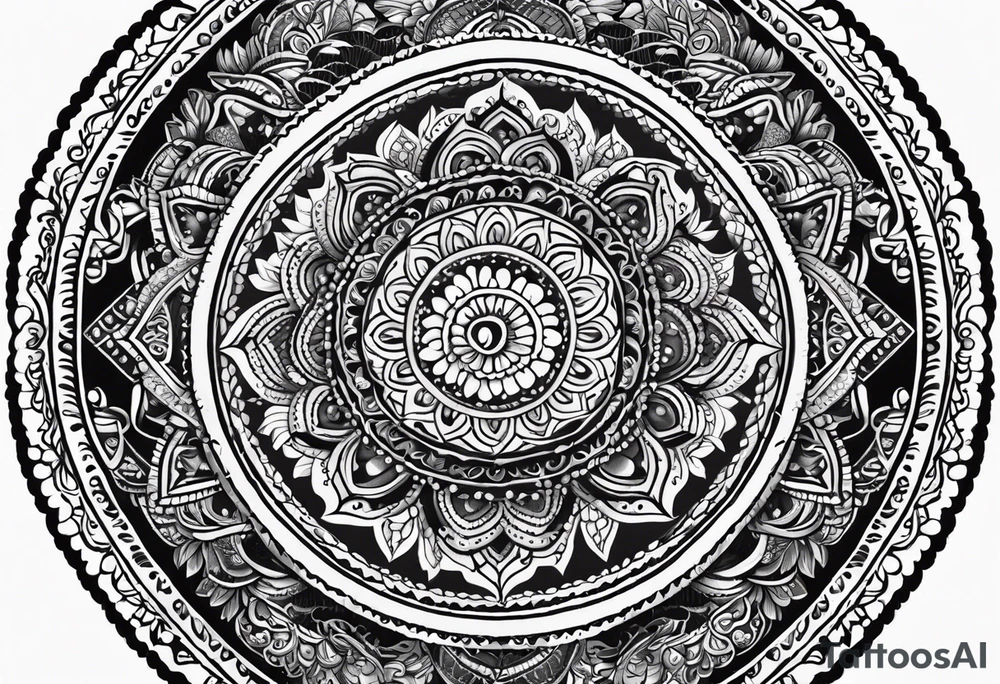 Rattlesnake mandala henna black tattoo design tattoo idea