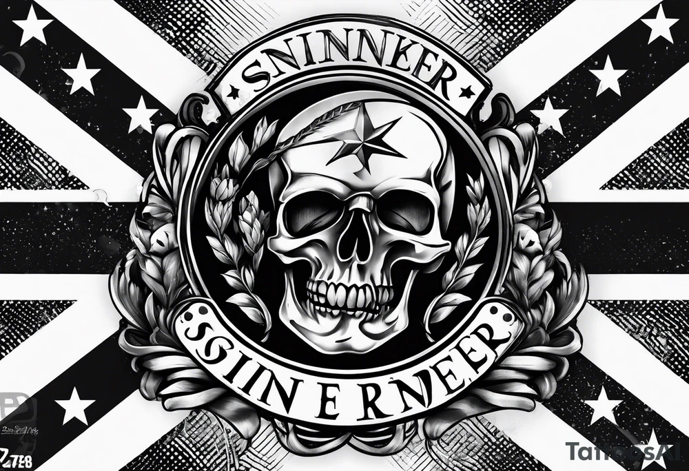 English flag skinner name tattoo idea