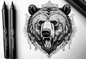 Bearhead on the left forehand tattoo idea