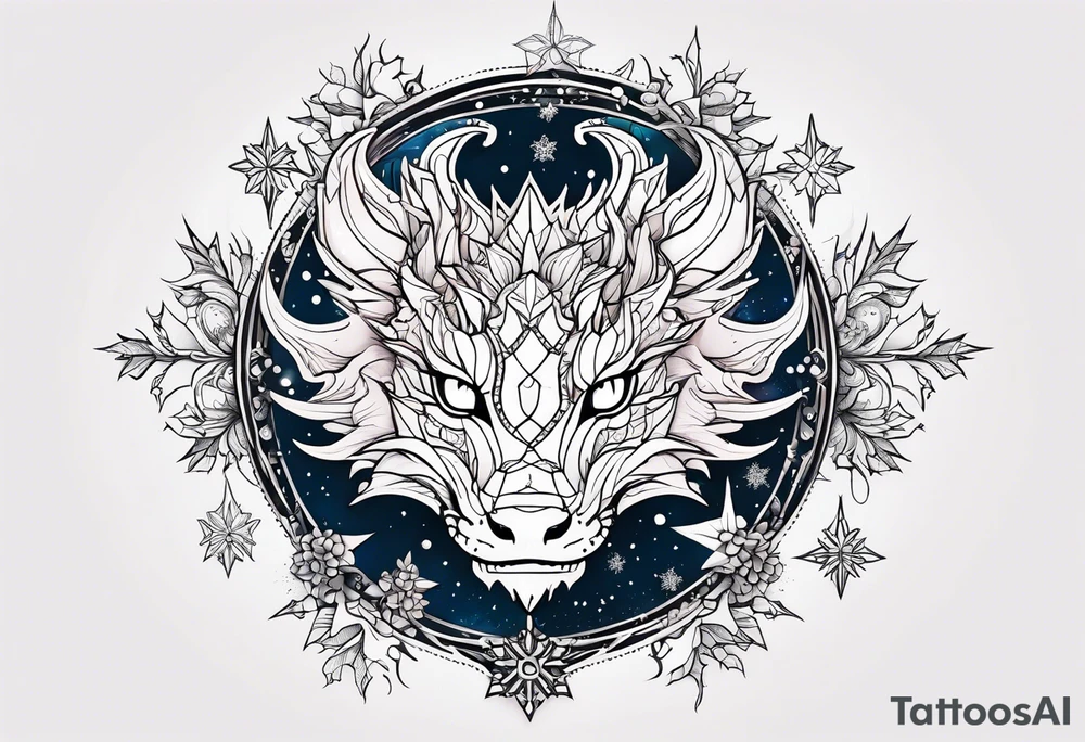 Constellation, dragon kawaii young ,snowflake tattoo idea