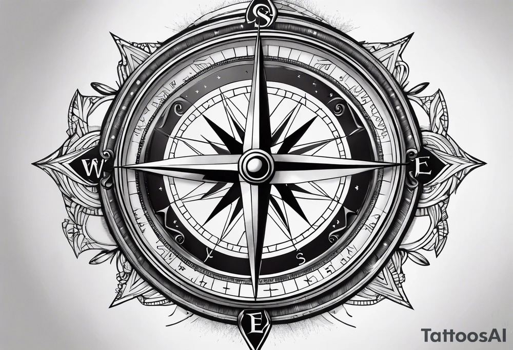 compass on a hand tattoo idea