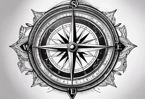 compass on a hand tattoo idea