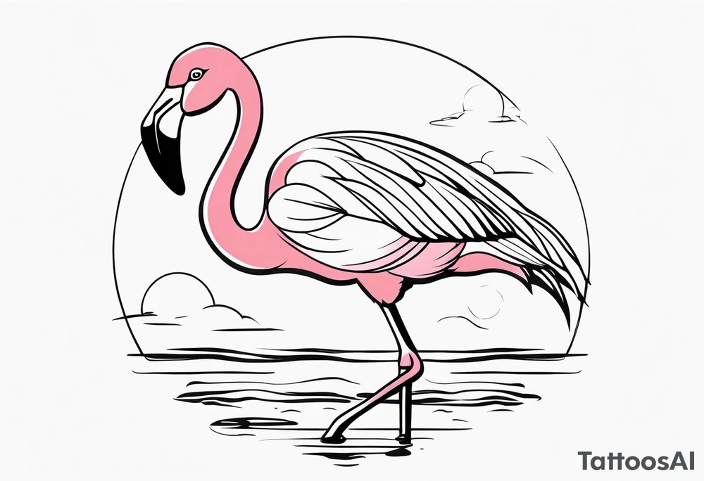 cute flamingo tattoo idea