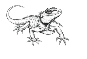 Old school style black lizard tattoo idea