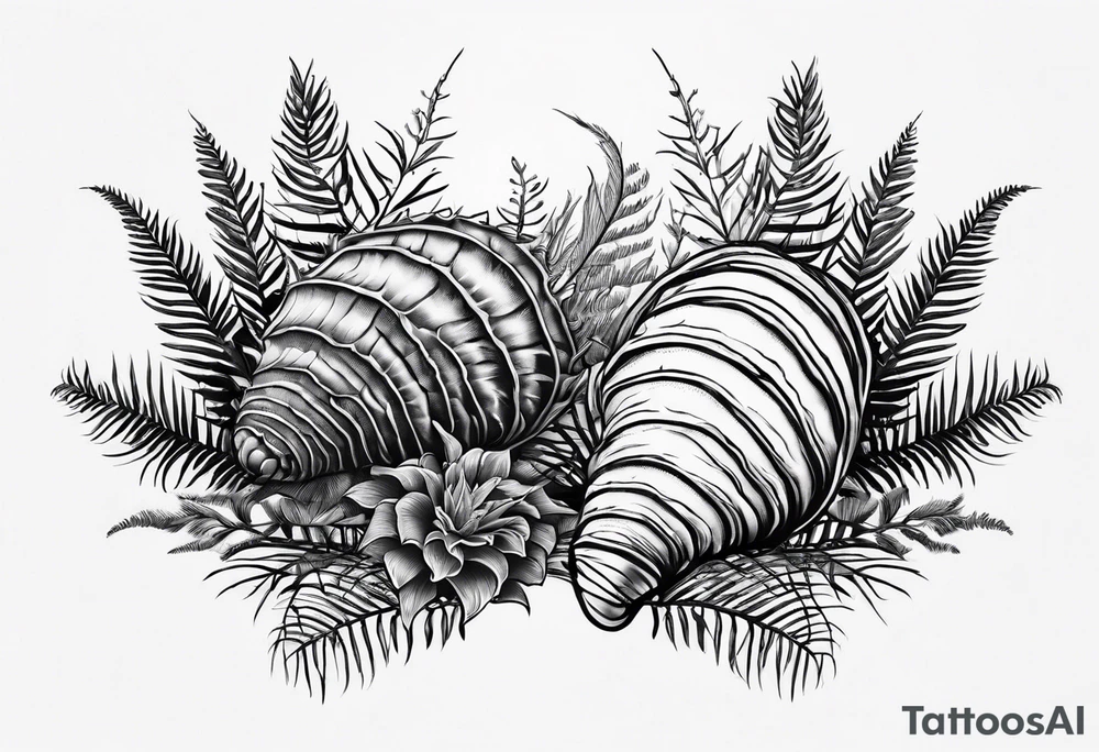 Trilobite and horsetail fern tattoo idea