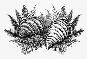 Trilobite and horsetail fern tattoo idea