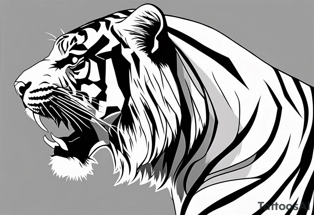 tiger side profile tattoo idea