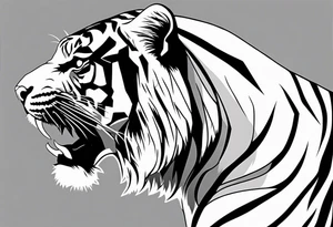 tiger side profile tattoo idea