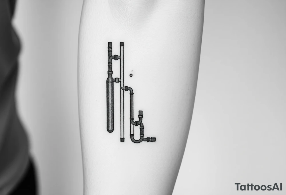 symetrical, vertical System of thin pipes that transitions gradually from the end into thick, widespread veins of forearm tattoo idea