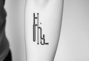 symetrical, vertical System of thin pipes that transitions gradually from the end into thick, widespread veins of forearm tattoo idea