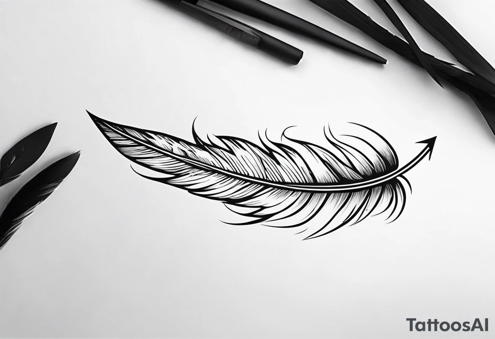 arrow, feather tattoo idea