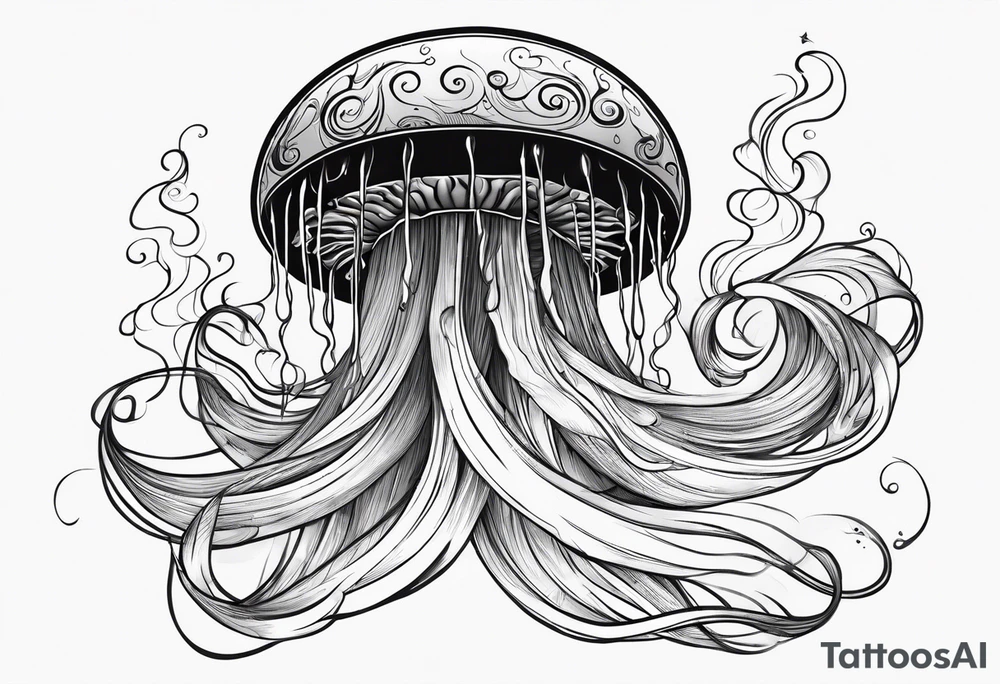 jellyfish smoking cigarette tattoo idea