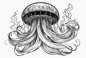 jellyfish smoking cigarette tattoo idea