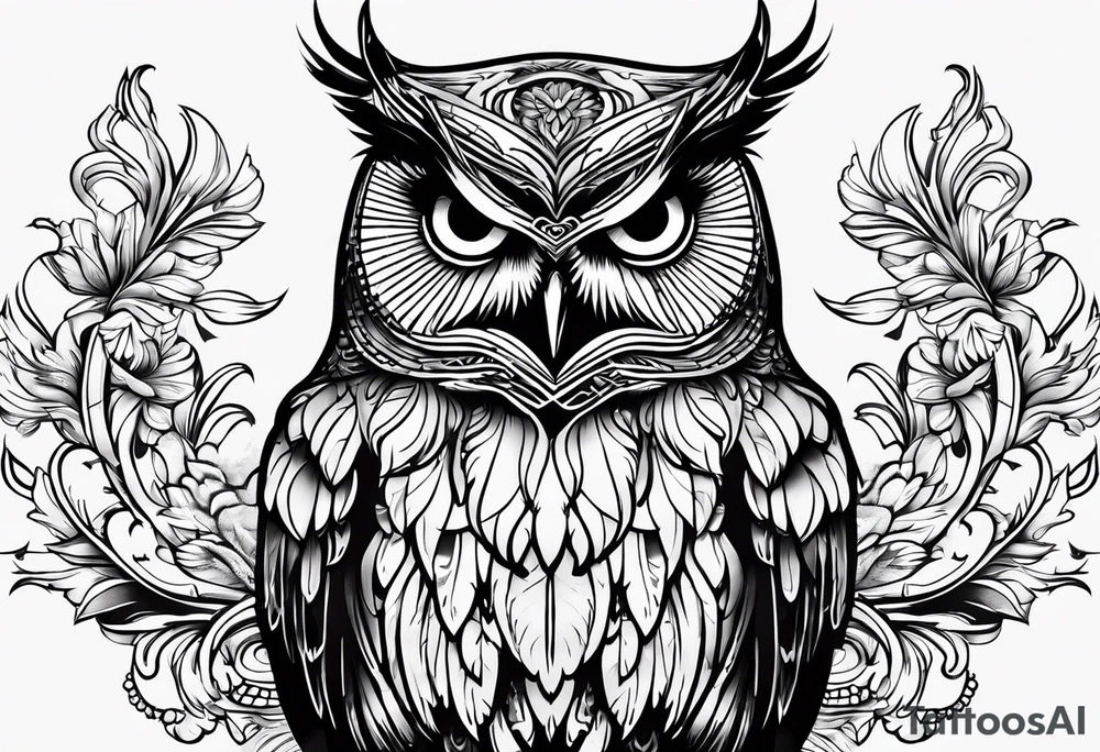 The name Ethan as an owl tattoo idea
