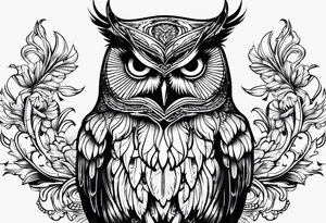 The name Ethan as an owl tattoo idea