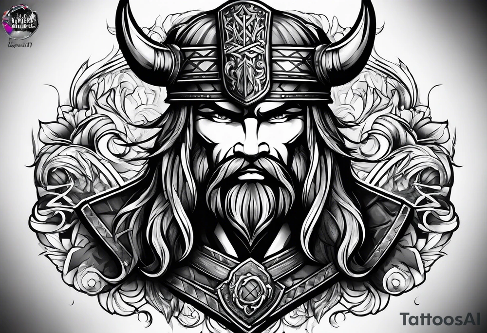 Scottish highland warrior sleeve tattoo idea