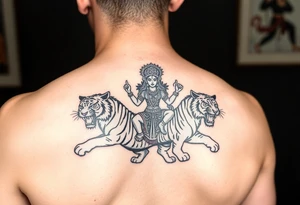 Durga on tigers tattoo idea