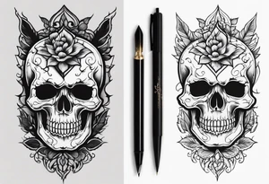 Skulls and dagger tattoo idea