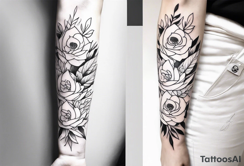 Floral sleeve tattoo idea