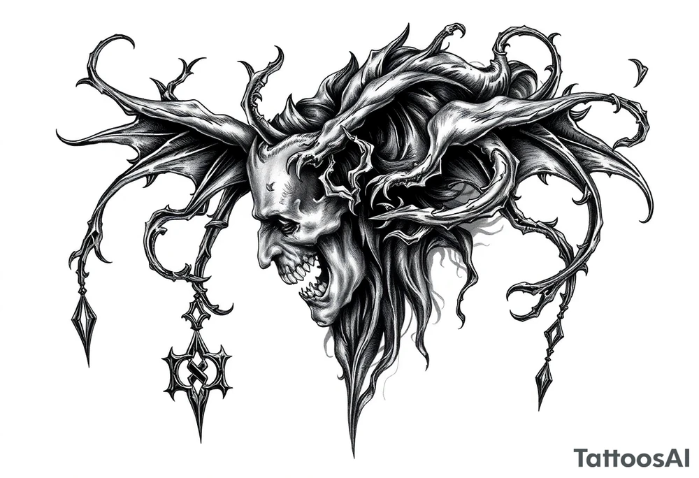 Reincarnation lust, men tattoo idea