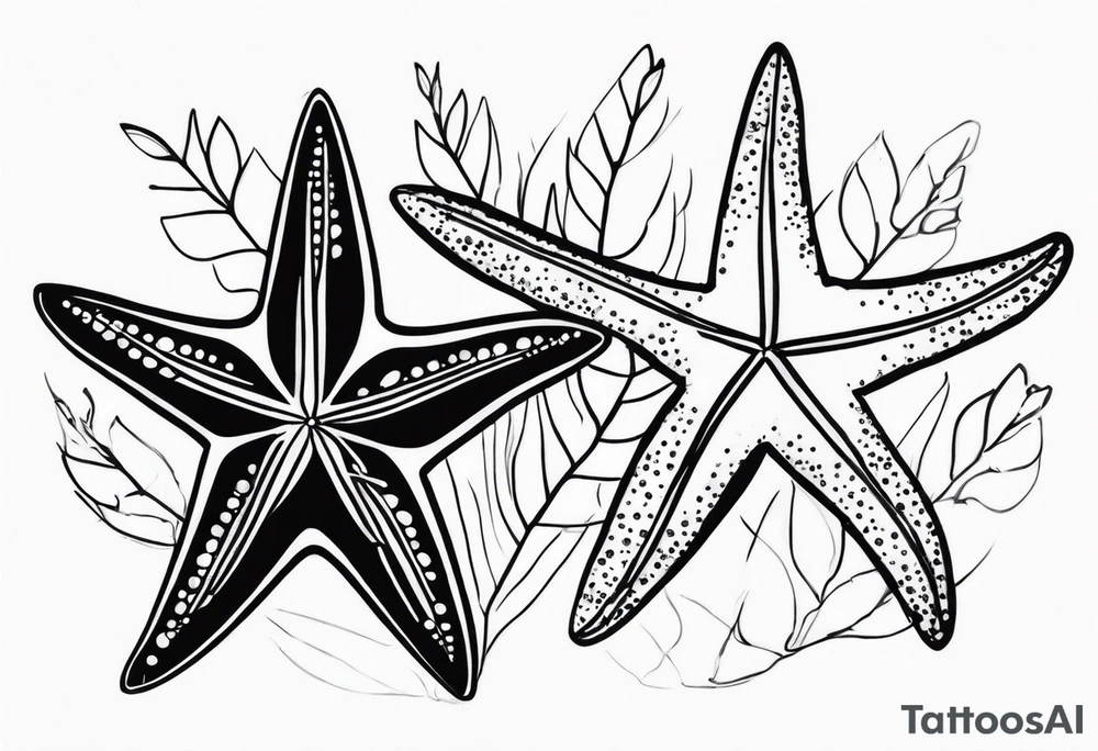 Two Starfish 
olive branch tattoo idea