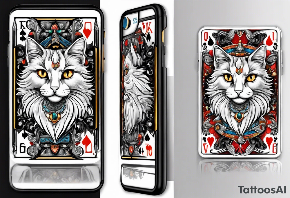 Cat made out of playing cards tattoo idea