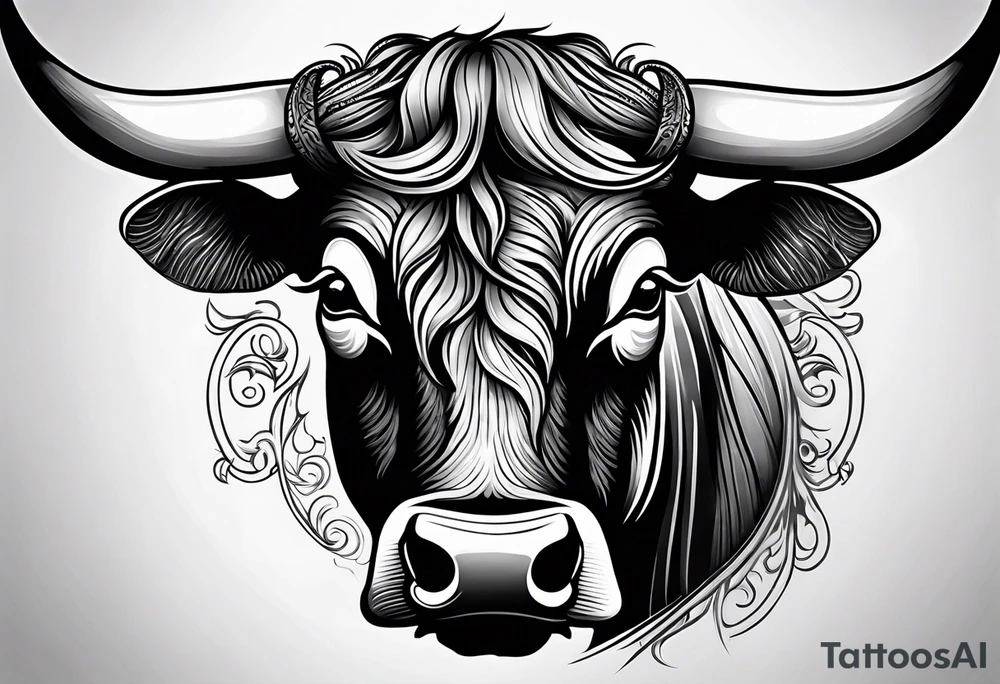 half bull tattoo idea