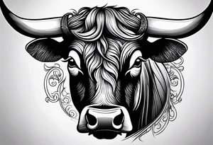 half bull tattoo idea