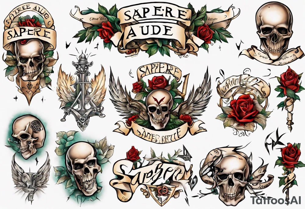 Schriftzug "sapere aude" krieger tattoo idea