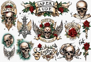 Schriftzug "sapere aude" krieger tattoo idea