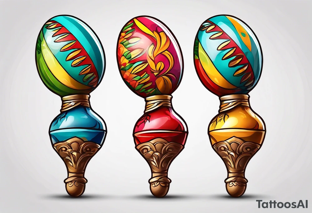 2 colorfull maracas with Cuban colors tattoo idea