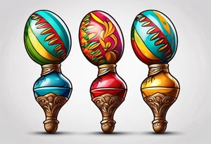 2 colorfull maracas with Cuban colors tattoo idea