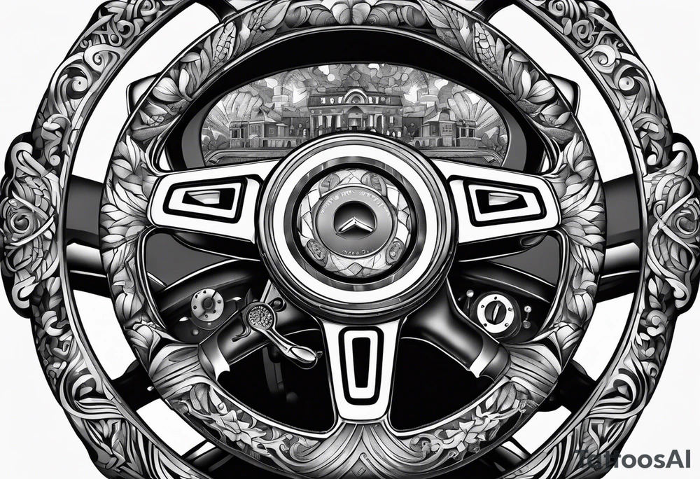 steering wheel tattoo idea