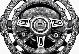 steering wheel tattoo idea