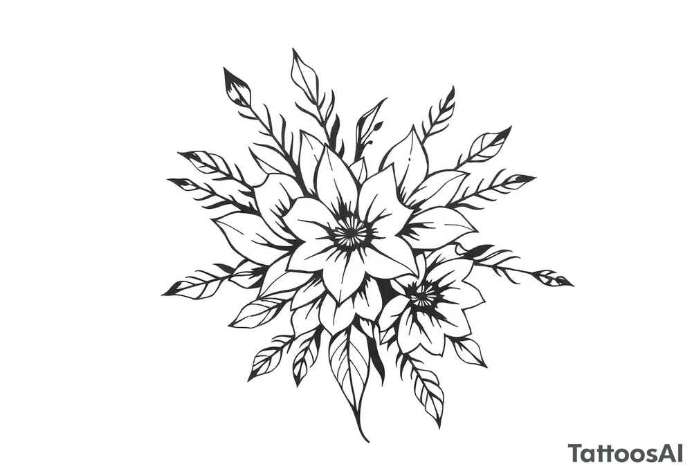 bouquet of flowers tattoo idea