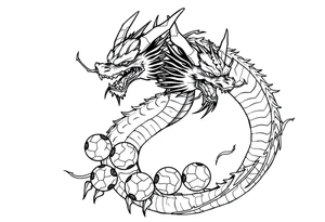 Shenron dragon with 7 dragon balls tattoo idea