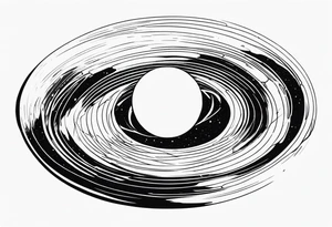Simple Black hole event horizon tattoo idea