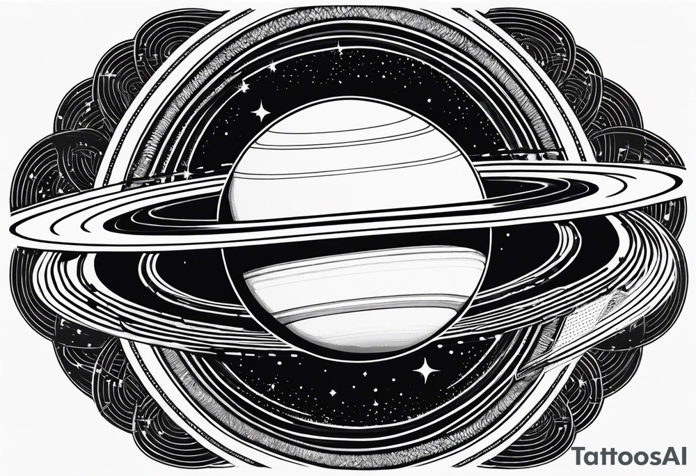 Saturn with the rings made of infinity symbols tattoo idea