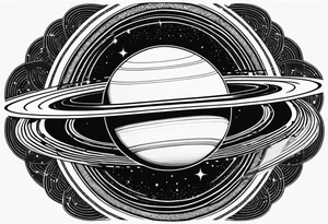 Saturn with the rings made of infinity symbols tattoo idea
