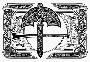Valhalla sword viking hatchet tattoo idea