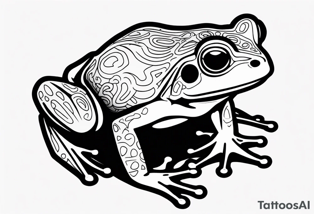 a psychedelic frog tattoo idea