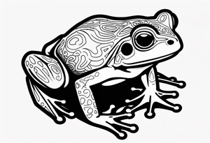 a psychedelic frog tattoo idea