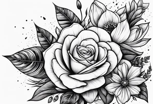 No rain no flowers wording tattoo idea