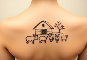 nursery rhyme big bad wolf
Farm and three little pigs and sheep tattoo idea
